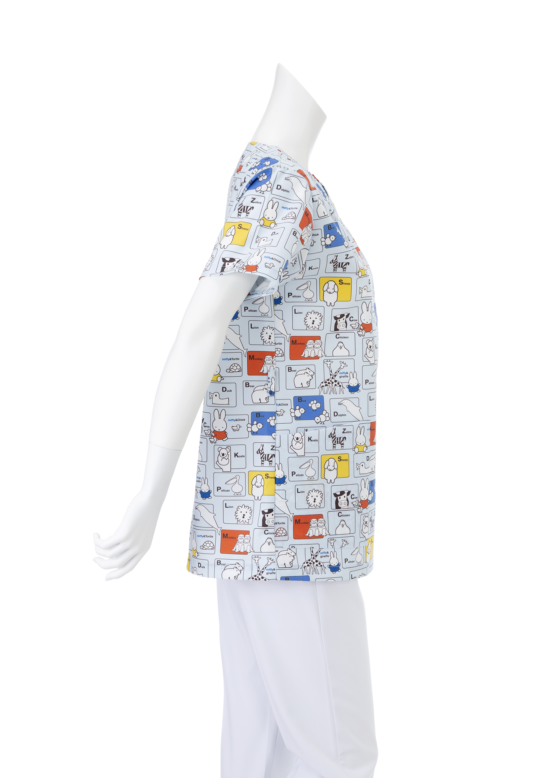 医療用スクラブ男女兼用ミッフィー ブルー L MFS-5852 MFS-5852 / 男女